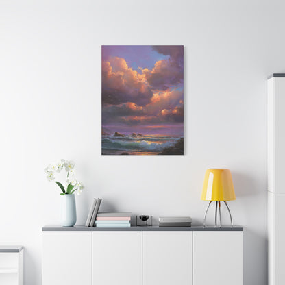 Painterly Coastal Sky and Rolling Waves Wall Art & Canvas Print