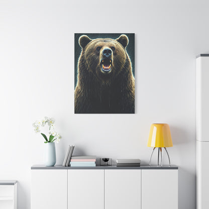 Roaring Brown Bear Portrait Wall Art & Canvas Prints