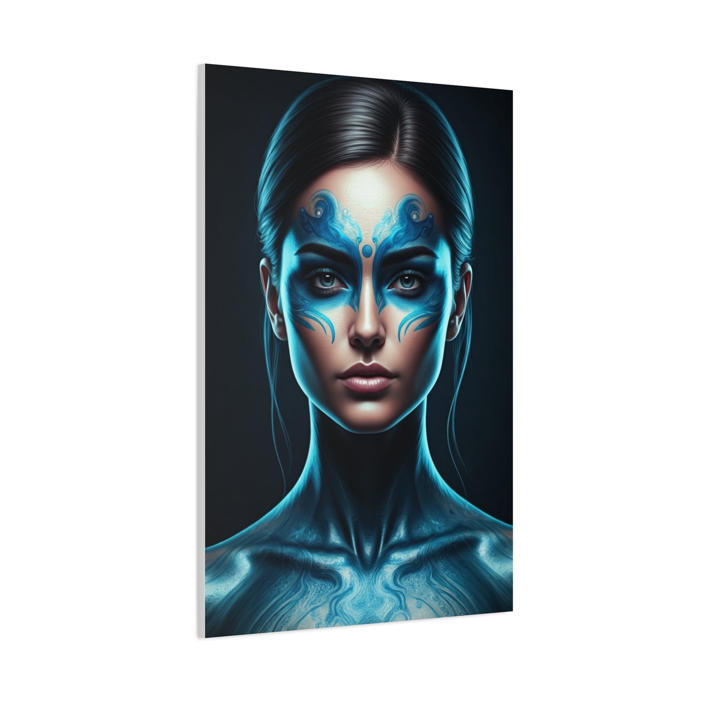 Celestial Blue Figure Portrait Wall Art & Canvas Prints