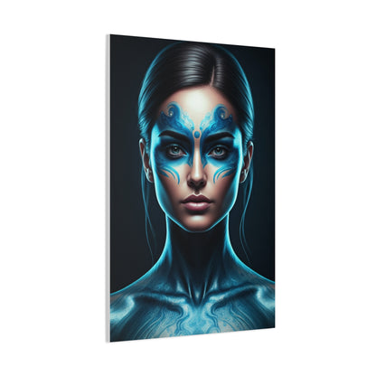 Celestial Blue Figure Portrait Wall Art & Canvas Prints