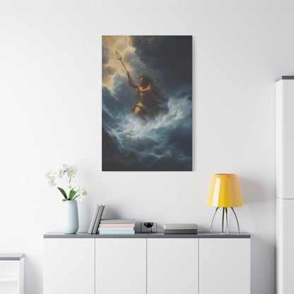 Poseidon God of the Sea Rising from the Storm Wall Art & Canvas Print