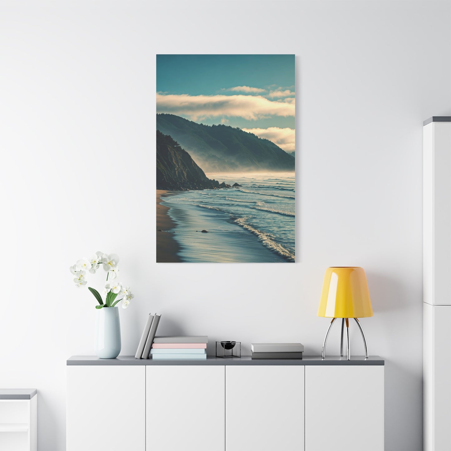 Misty Mountain Coastline Wall Art & Canvas Prints