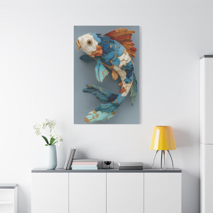 Driftwood Koi Sculpture Wall Art & Canvas Print
