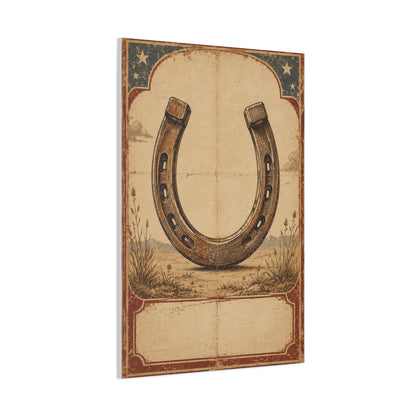 Rustic Horseshoe Frontier Poster Wall Art & Canvas Print