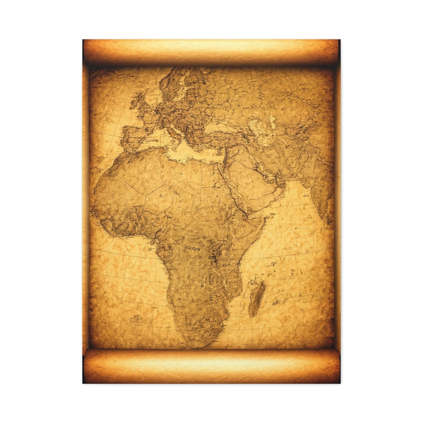 Antique Parchment World Map Wall Art & Canvas Prints