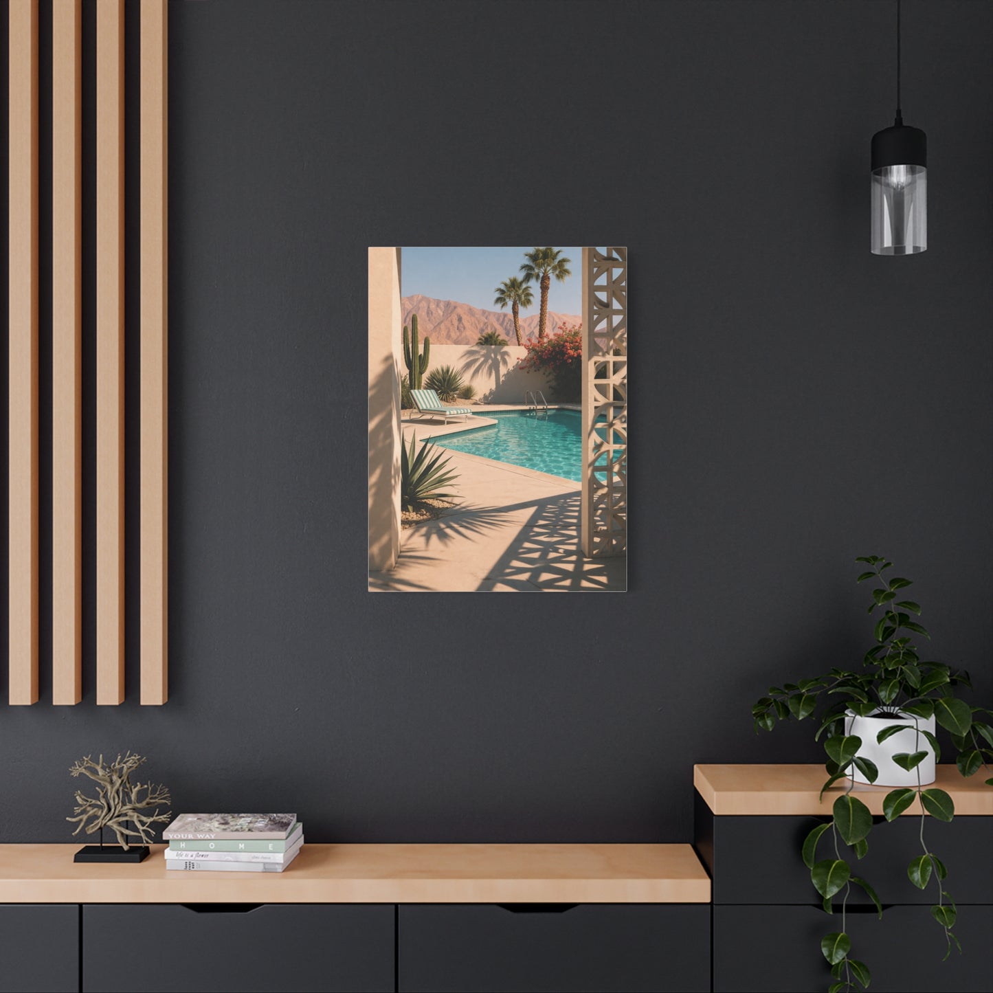 Desert Poolside Modernist Framing Wall Art & Canvas Print