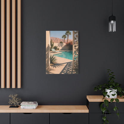 Desert Poolside Modernist Framing Wall Art & Canvas Print