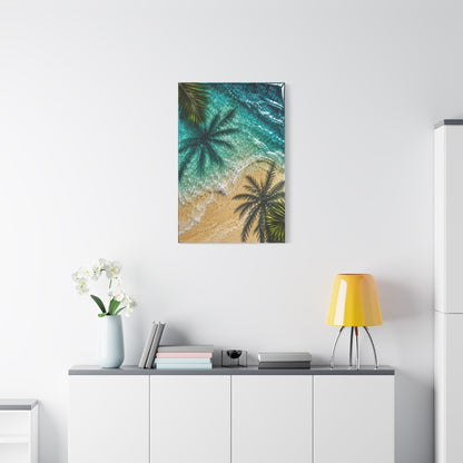 Aerial Coastal Palm Shadows Tropical Wall Art & Canvas Print