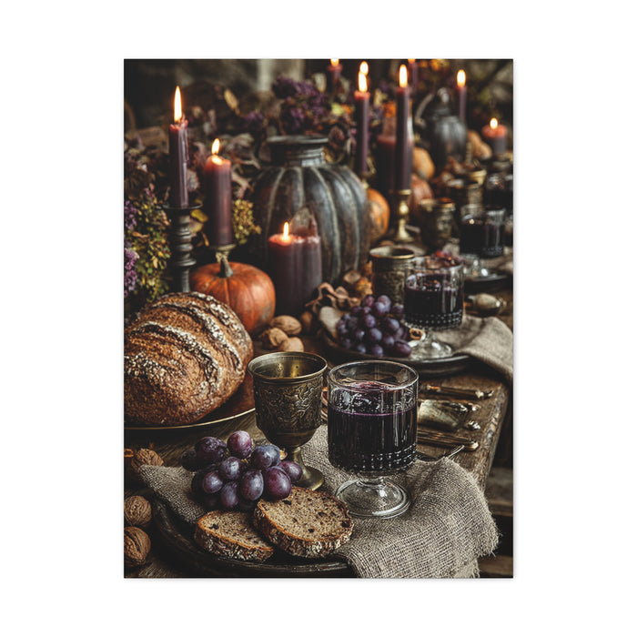 Autumn Harvest Feast Table Wall Art & Canvas Print