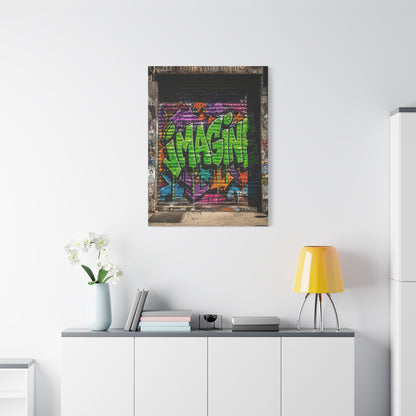 Imagine Graffiti Alley Door Street Wall Art & Canvas Print