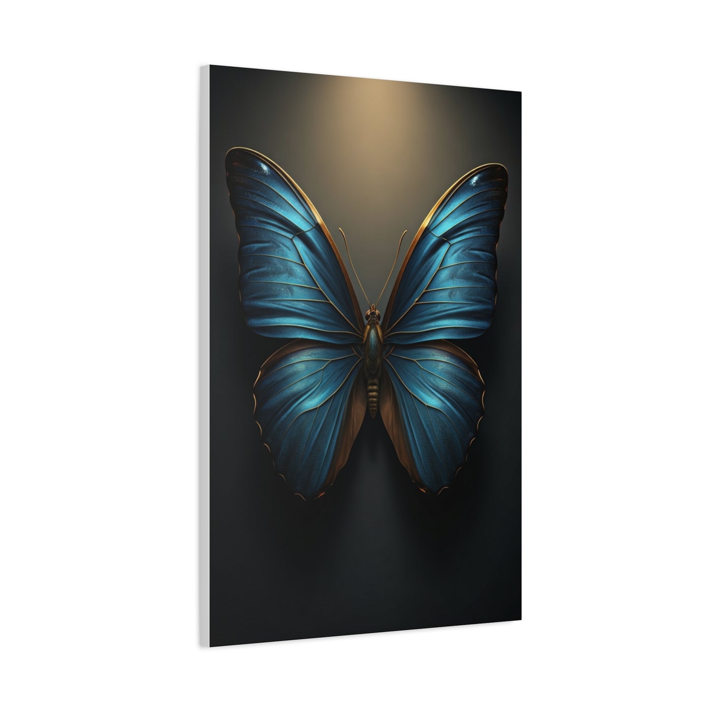 Midnight Blue Butterfly Symmetry Portrait Wall Art & Canvas Prints