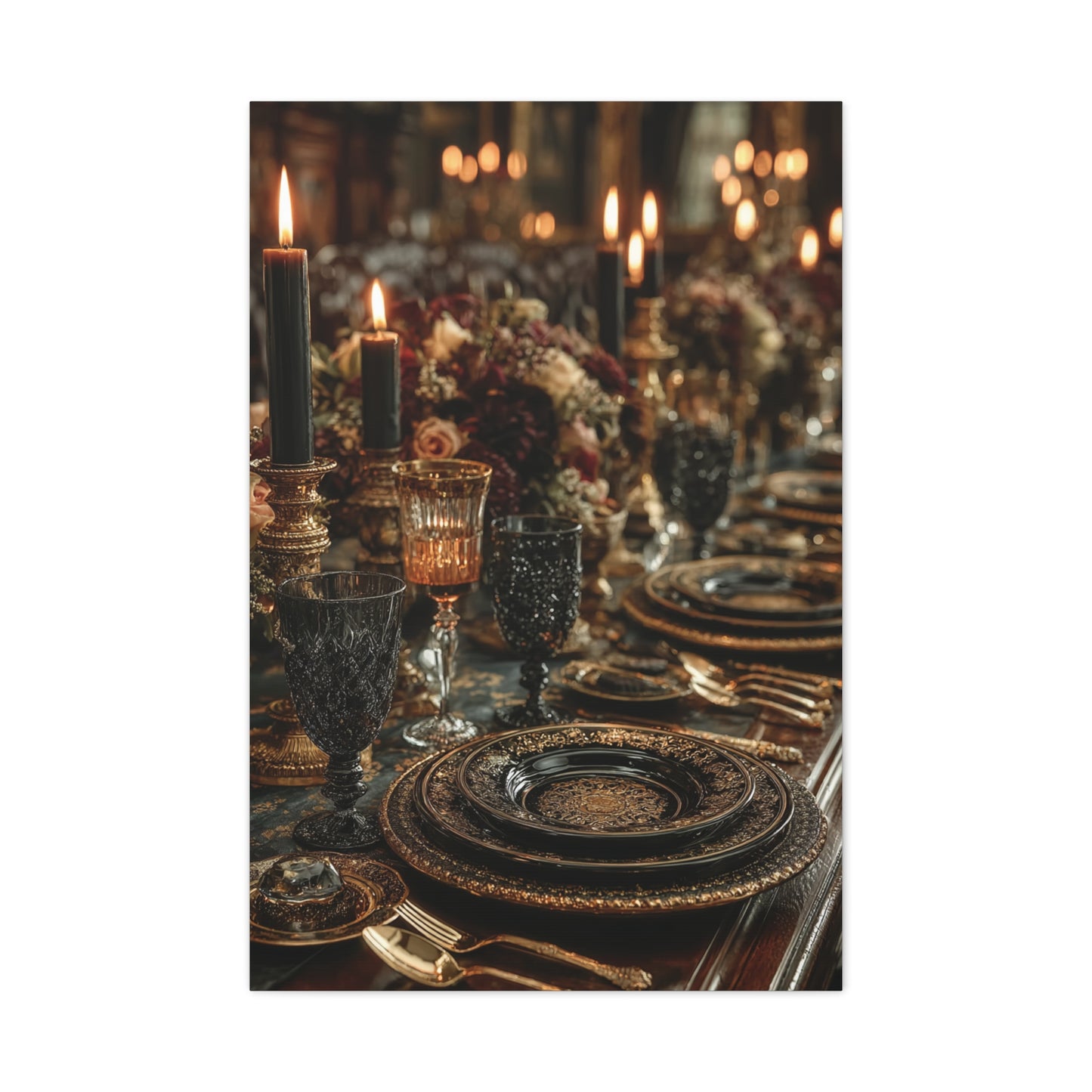 Candlelit Luxury Dinner Table Wall Art & Canvas Print