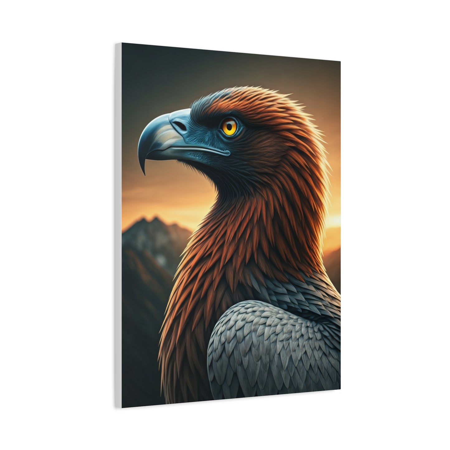 Golden Eagle with Vibrant Sunset Background Wall Art & Canvas Prints
