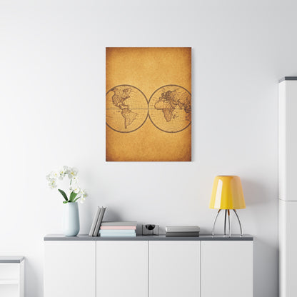 Twin Hemisphere Antique World Map Wall Art & Canvas Prints