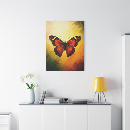 Radiant Sunset Butterfly Portrait Wall Art & Canvas Prints