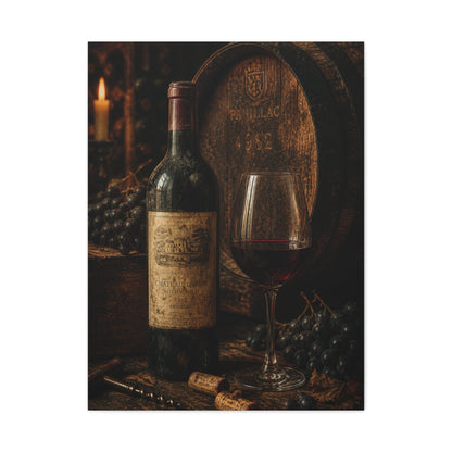 Vintage Red Wine Cellar Still Life Wall Art & Canvas Print