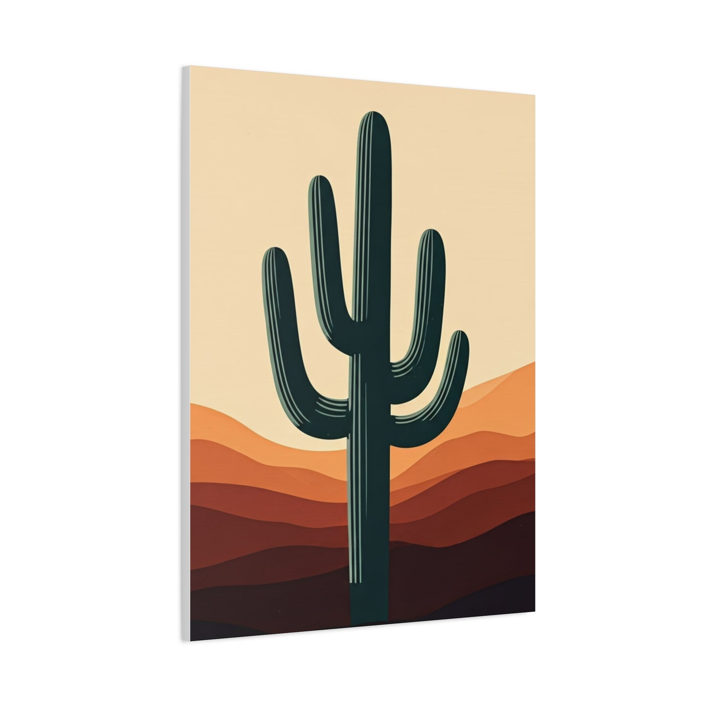 Layered Desert Landscape Saguaro Illustration Wall Art & Canvas Prints