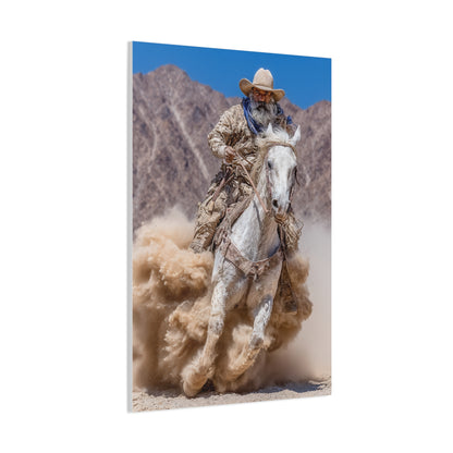 Dust Storm Cowboy Gallop Wall Art & Canvas Print