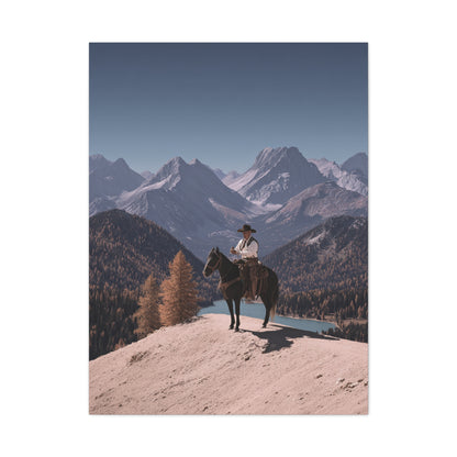 Mountain Overlook Cowboy Wall Art & Canvas Print