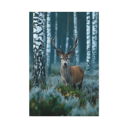 Scandinavian Woodland Stag Portrait Wall Art & Canvas Print