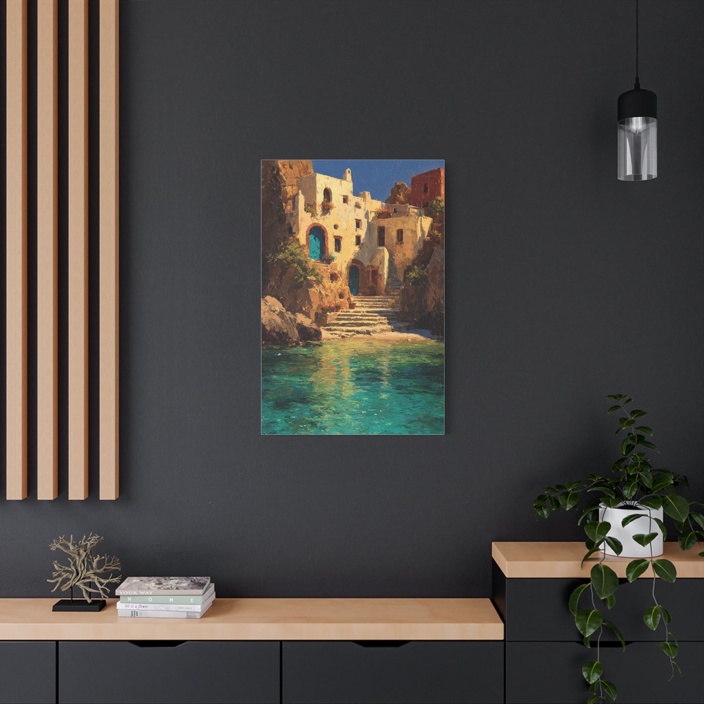 Mediterranean Coastal Village Wall Art & Canvas Print