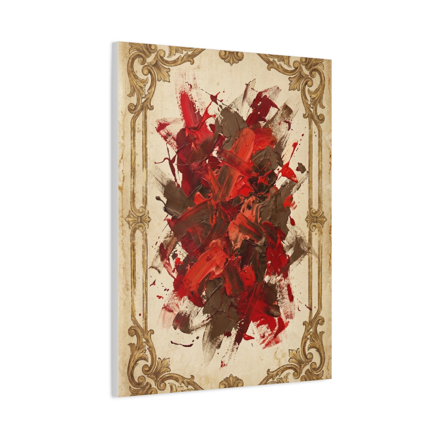 Vintage Framed Red Expressionist Composition Wall Art & Canvas Print
