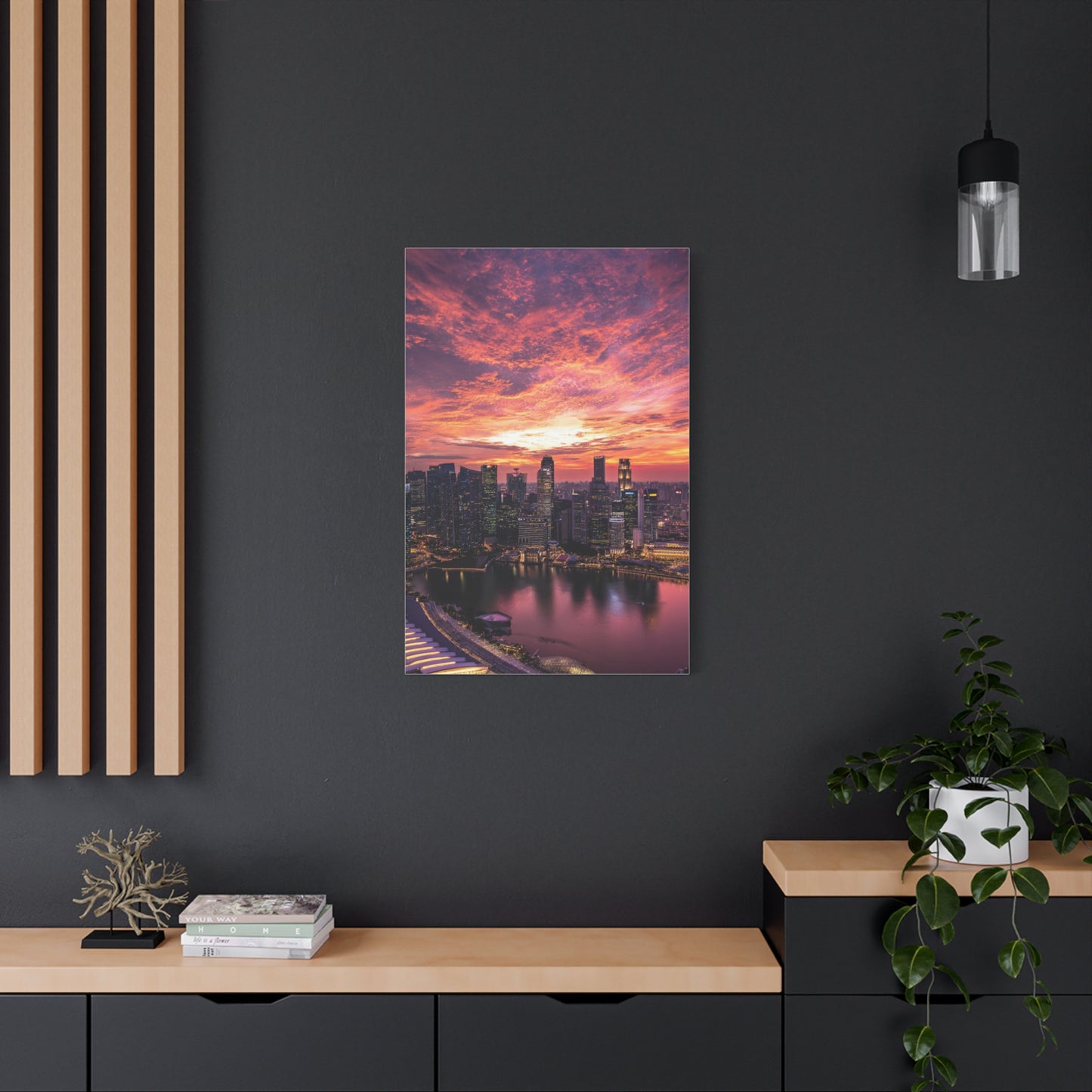 Singapore Skyline Sunset Reflections Wall Art & Canvas Print