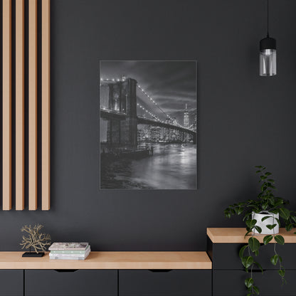 Brooklyn Bridge Night Panorama Wall Art & Canvas Print