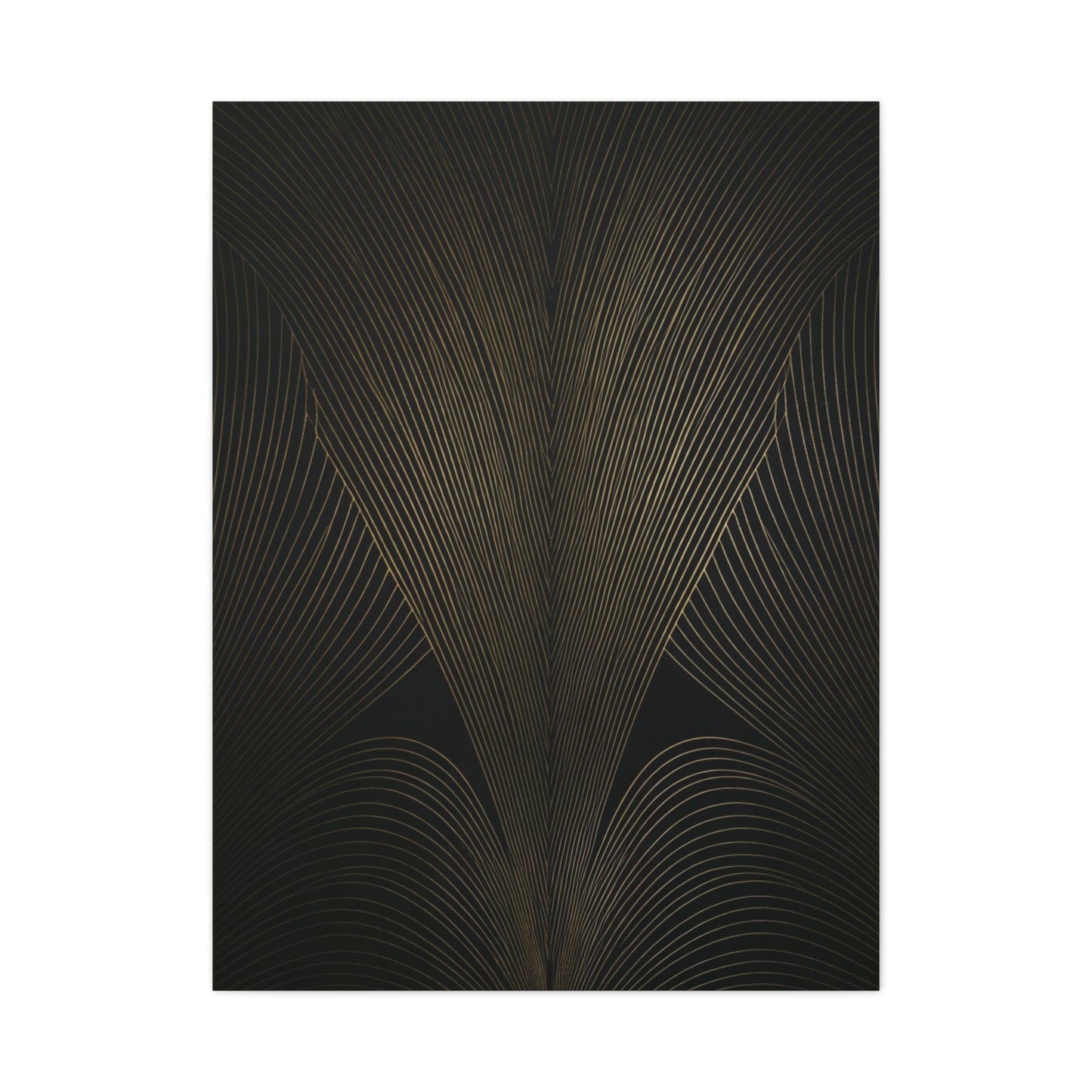 Black and Gold Deco Wave Pattern Wall Art & Canvas Prints
