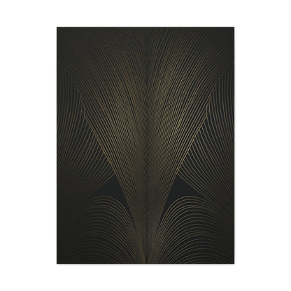 Black and Gold Deco Wave Pattern Wall Art & Canvas Prints