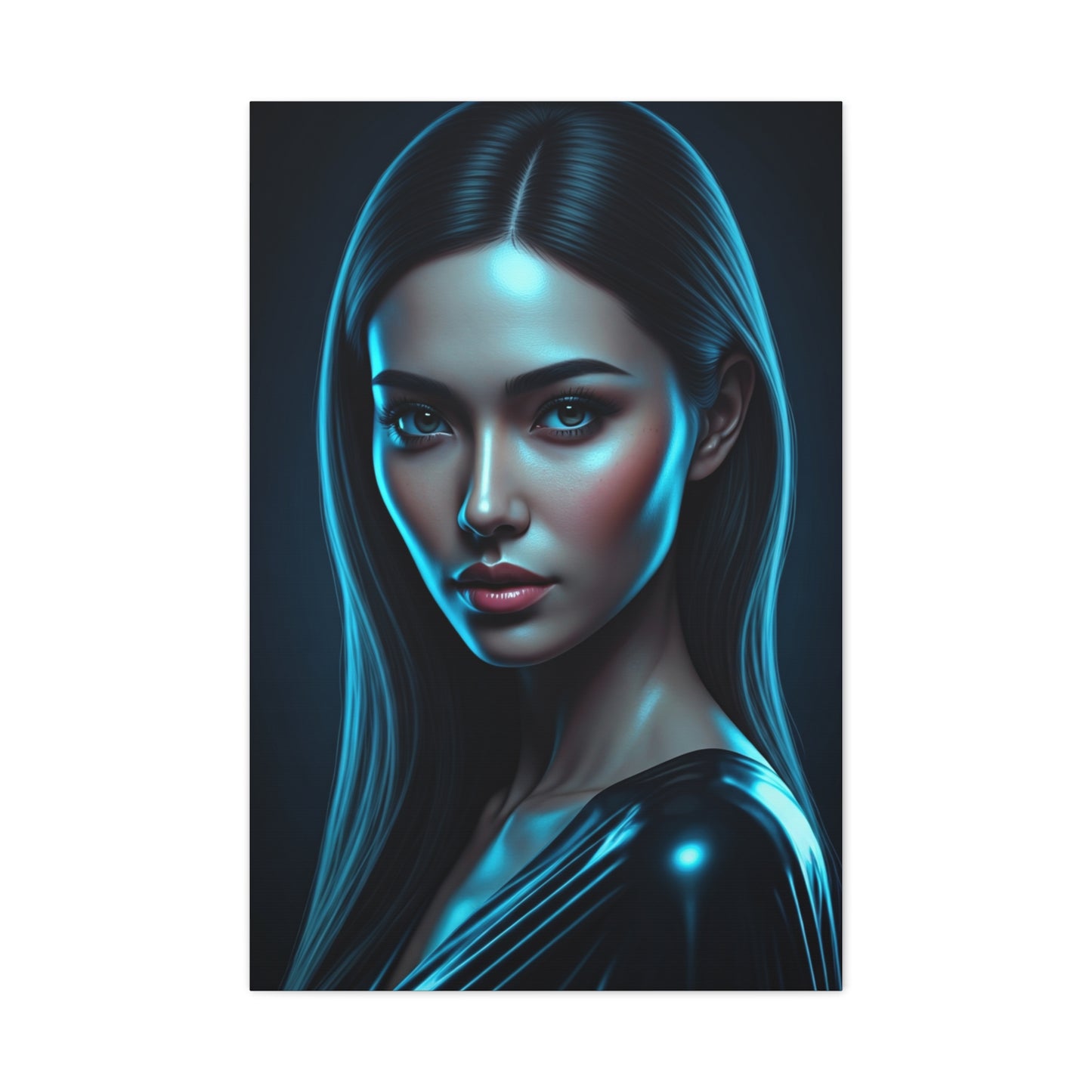 Midnight Blue Gaze Portrait Wall Art & Canvas Prints