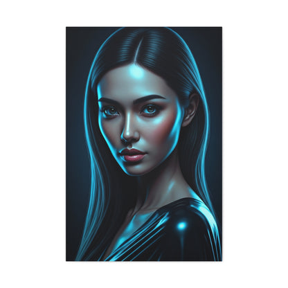 Midnight Blue Gaze Portrait Wall Art & Canvas Prints
