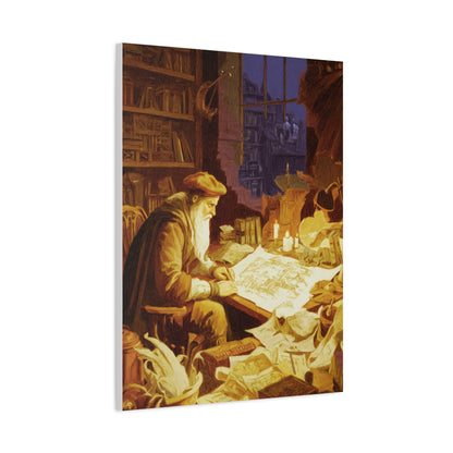 Leonardo da Vinci Working in His Workshop Wall Art & Canvas Print
