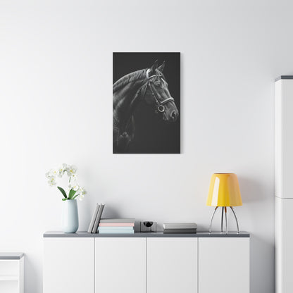 Elegant Black Stallion Profile Wall Art & Canvas Prints