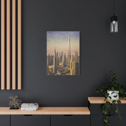 Dubai Skyline Golden Sunset Elegance Wall Art & Canvas Print