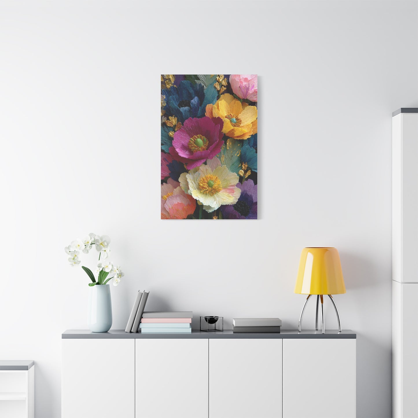 Textured Floral Relief Composition Wall Art & Canvas Print