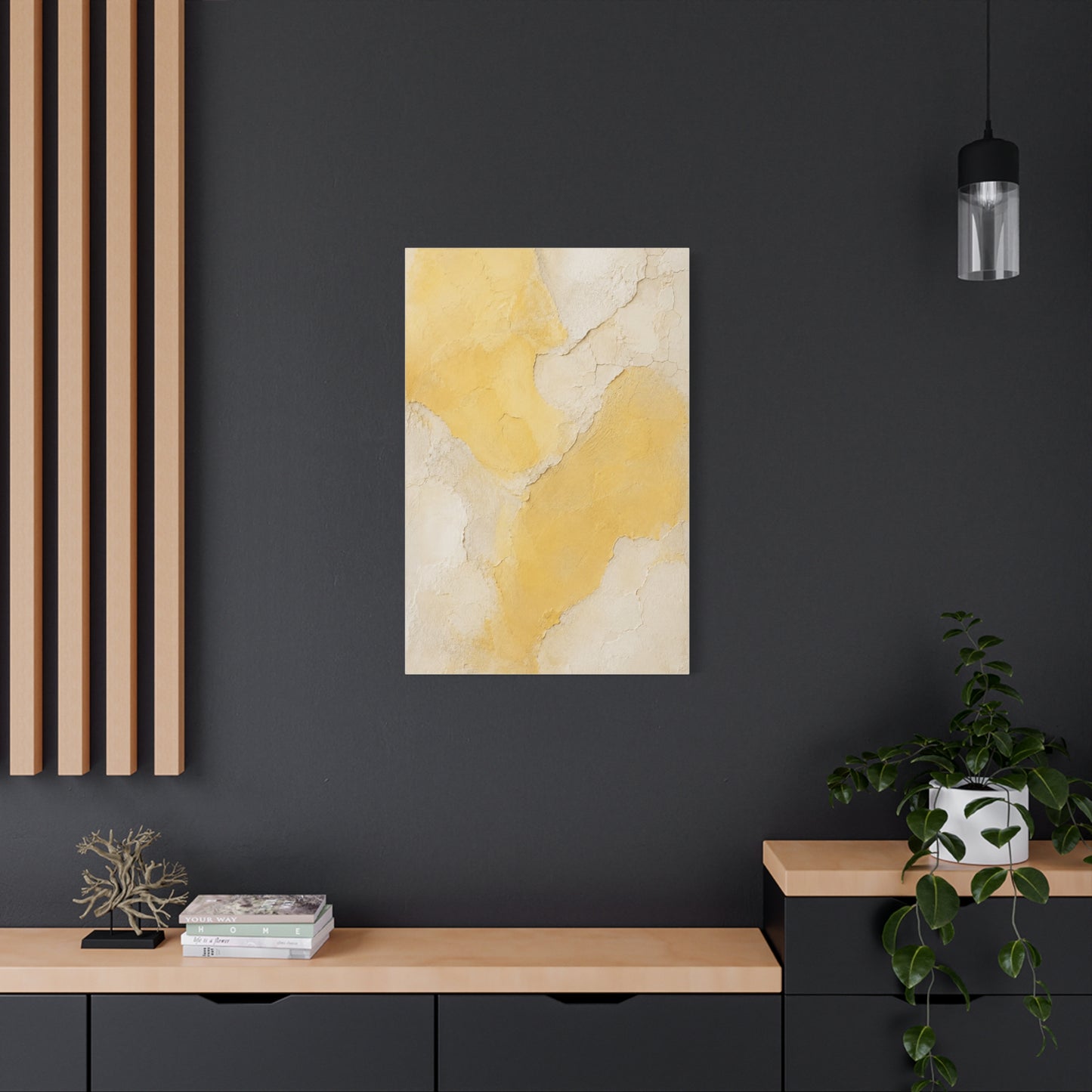 Wabi-Sabi Yellow Plaster Minimal Abstract Wall Art & Canvas Print