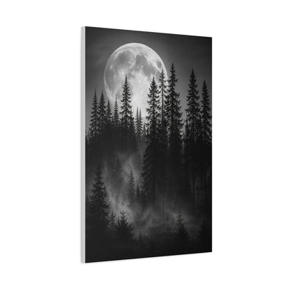 Moonlit Pine Forest Mystical Night Trees Wall Art & Canvas Print