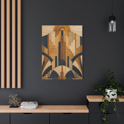 Art Deco Textile Geometric Tapestry Wall Art & Canvas Print
