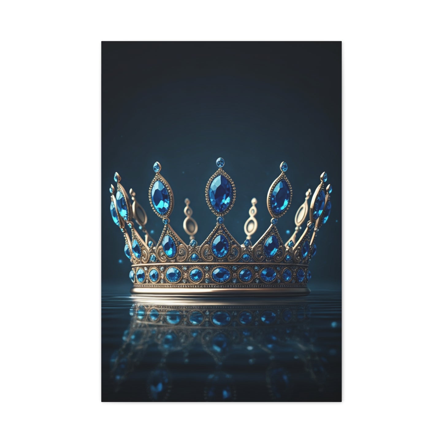 Royal Blue Crystal Crown Wall Art & Canvas Prints