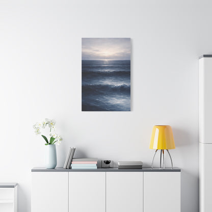 Calm Navy Ocean Horizon Wall Art & Canvas Print