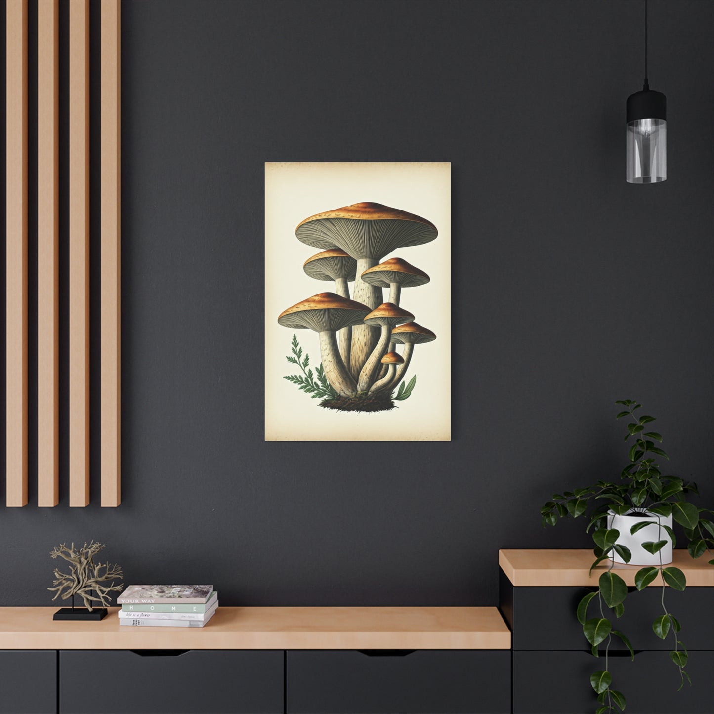 Forest Mushroom Cluster Illustration Wall Art & Canvas Prints