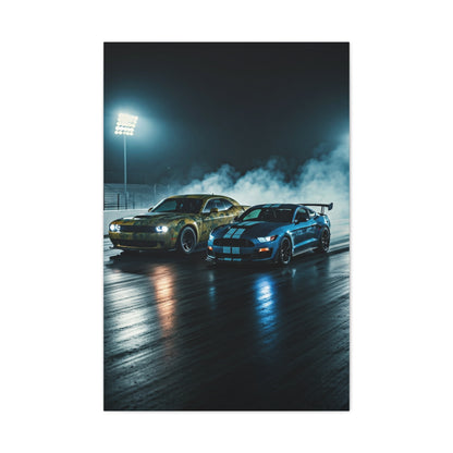 Burnout Ritual – Demon Smoke vs Shelby GT500 Precision Wall Art & Canvas Prints