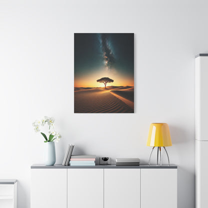 Lone Acacia Under the Cosmic Sky Wall Art & Canvas Prints