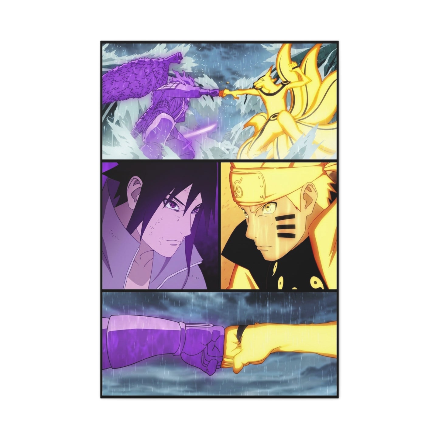 Naruto vs Sasuke Final Clash Poster Wall Art & Canvas Print