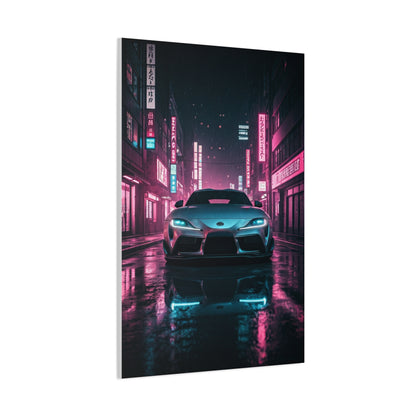Toyota Supra Mk5 Cyberpunk Street Reflections Wall Art & Canvas Prints