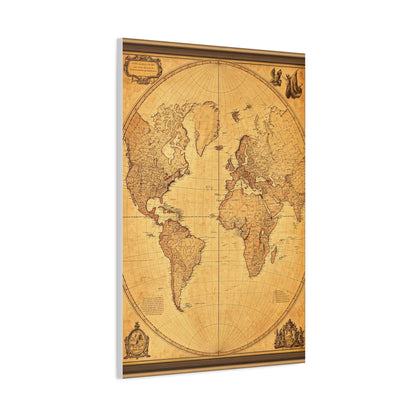 Antique Oval World Atlas Map Wall Art & Canvas Prints
