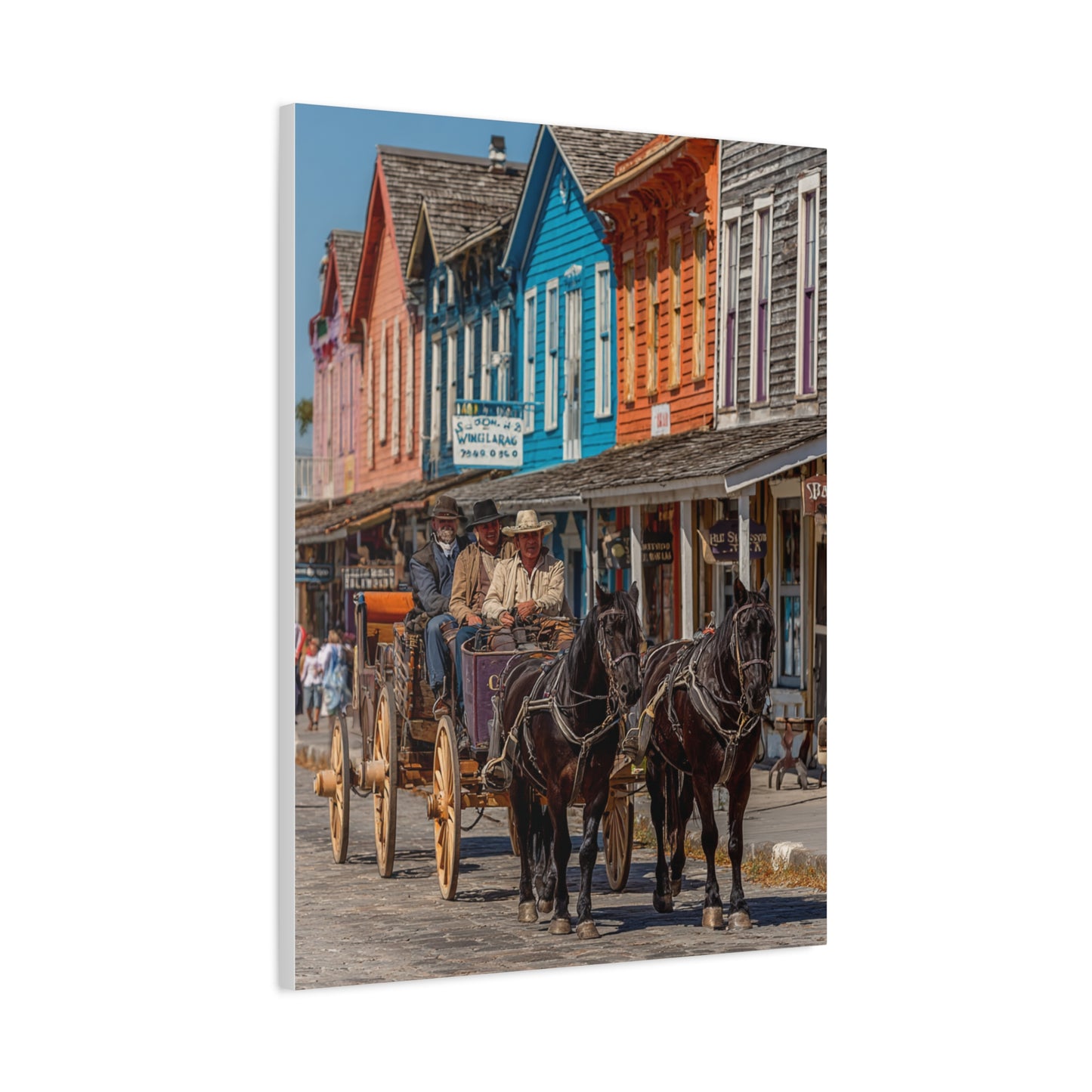 Frontier Stagecoach Arrival Wall Art & Canvas Print