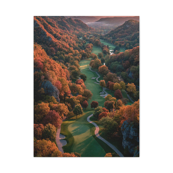 Autumn Valley Golf Course Aerial Wall Art & Canvas Print