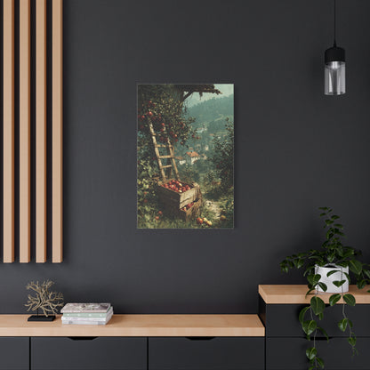 Apple Orchard Harvest Scene Wall Art & Canvas Print